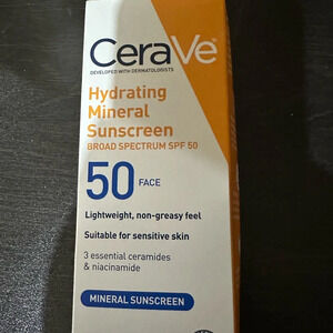 NWT CeraVe Hydrating Mineral‎ Sunscreen 50 Face